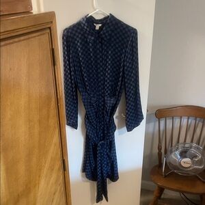 Cato Navy Checkered Shirt Dress